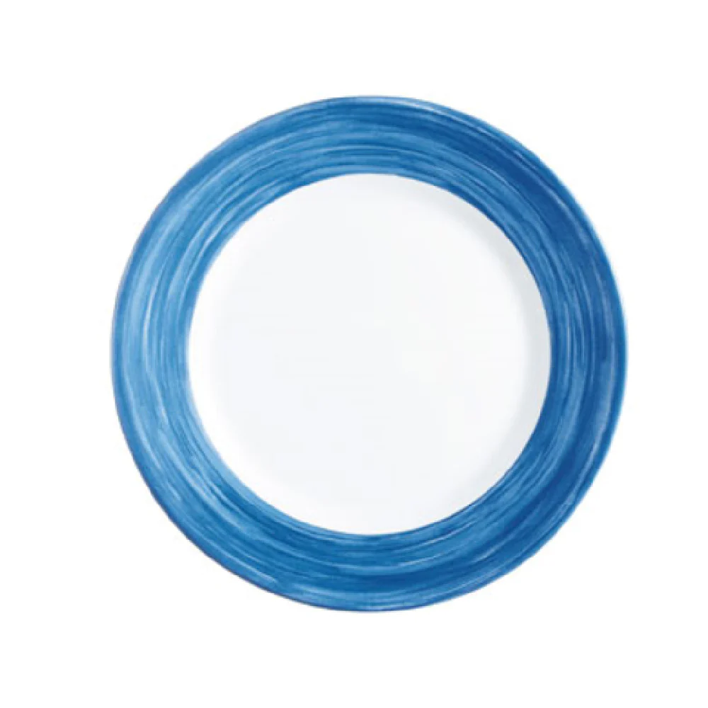Arc Cardinal H3608 7.5 Inch Plate Fluorosilicate Opal Glass Brushed Blue Jean Rim Arc Cardinal H3608 7.5 Inch Plate Fluorosilicate Opal Glass Brushed Blue Jean Rim