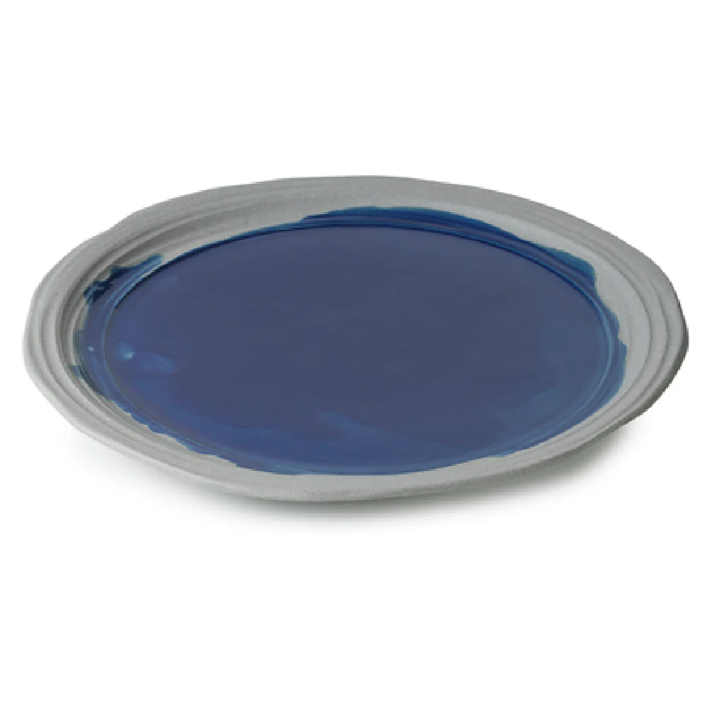 Revol 654611 11-1/4 Inch Dia Round Dinner Plate Indigo Blue Porcelain Revol 654611 11-1/4 Inch Dia Round Dinner Plate Indigo Blue Porcelain