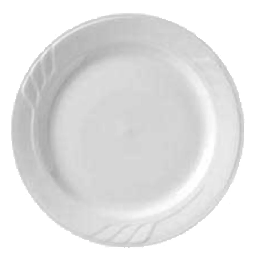 Vertex China SAU-6 6-1/4 Inch Diameter Round Plate White with Sculpted Lines Vertex China SAU-6 6-1/4 Inch Diameter Round Plate White with Sculpted Lines