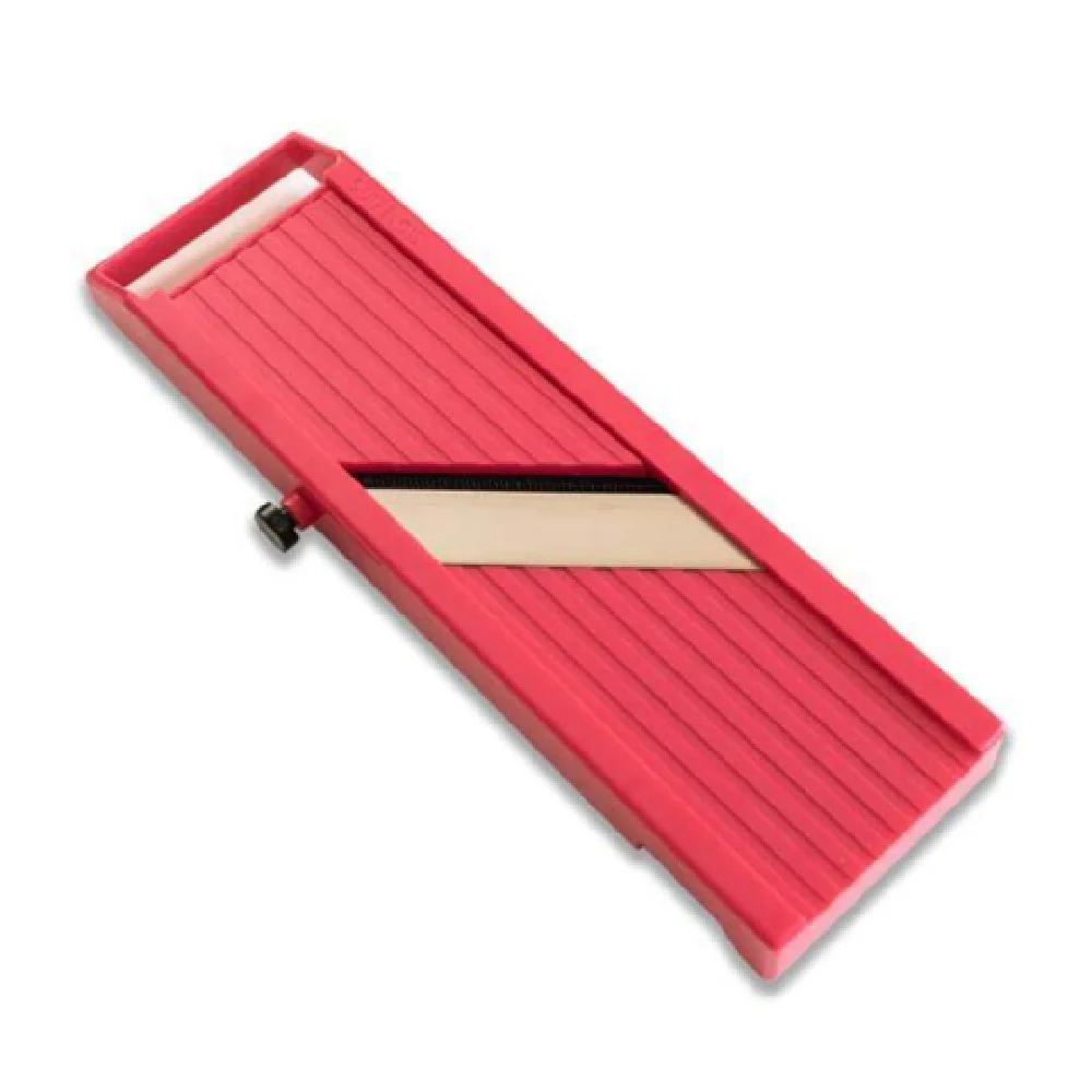 JB Prince D395 M 12 Inch Mandoline Slicer with Built-in Finger Guard Magenta Plastic