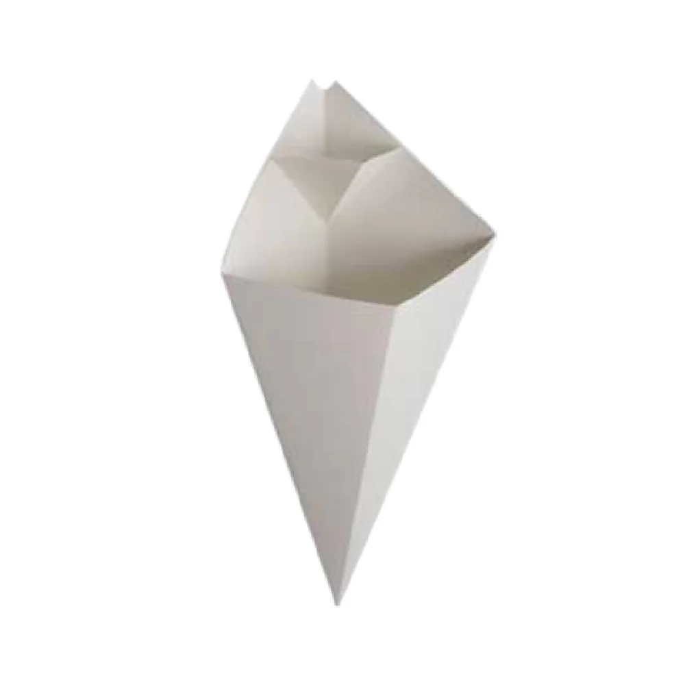 American Metalcraft SQFBCN10 10 Oz Square Fry Cone with Fold-out Pocket Cardboard 100 Packs