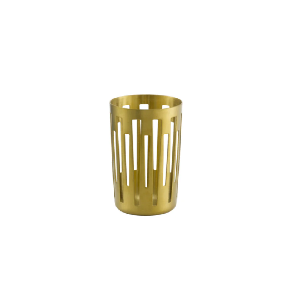 Service Ideas DB-70VG 3.75 Inch Diameter Round Breadstick Basket Brushed Finish Metal