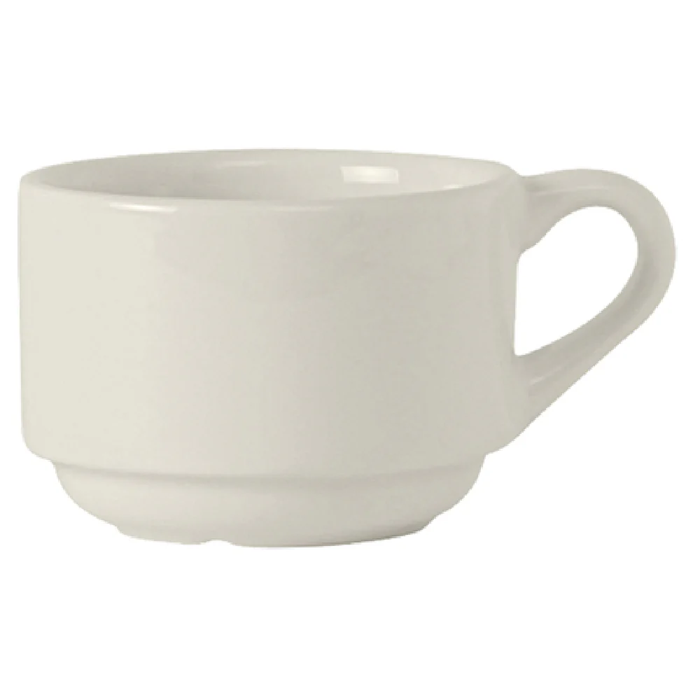 Tuxton AMU-083 7 Oz Cup Pearl White Lead-Free Ceramic Stackable