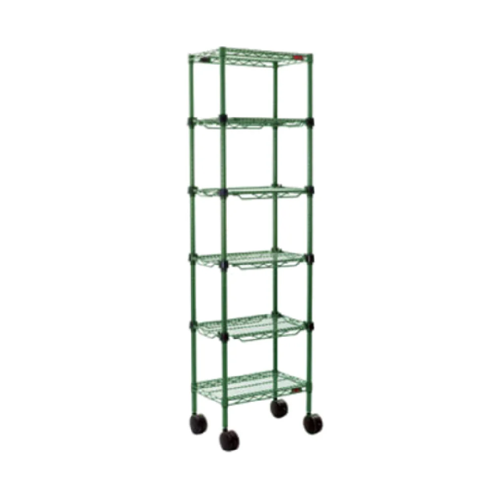 Eagle MC1422-74-6VG 22 Inch Aisle Merchandising Cart 6-tier Epoxy Coated Green