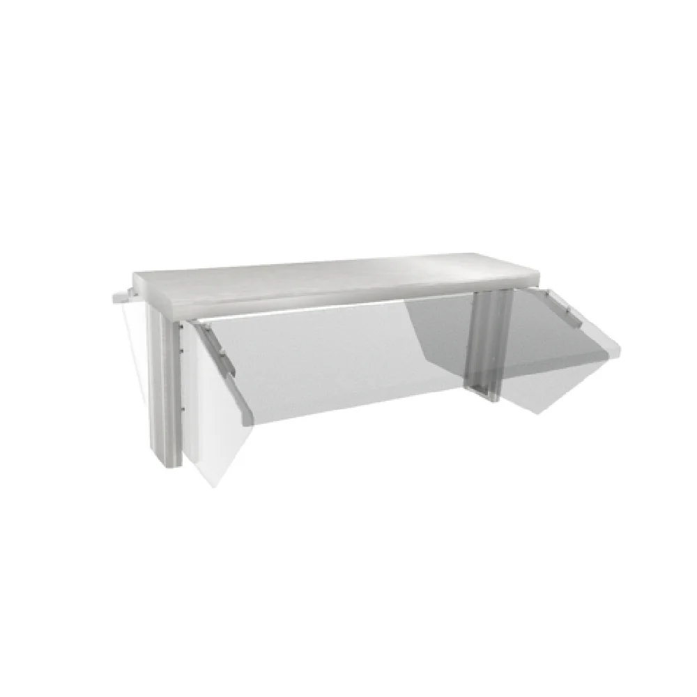 Duke TS530-60 59-3/4 Inch Double-sided Sneeze Guard with Flip-up Acrylic Panels