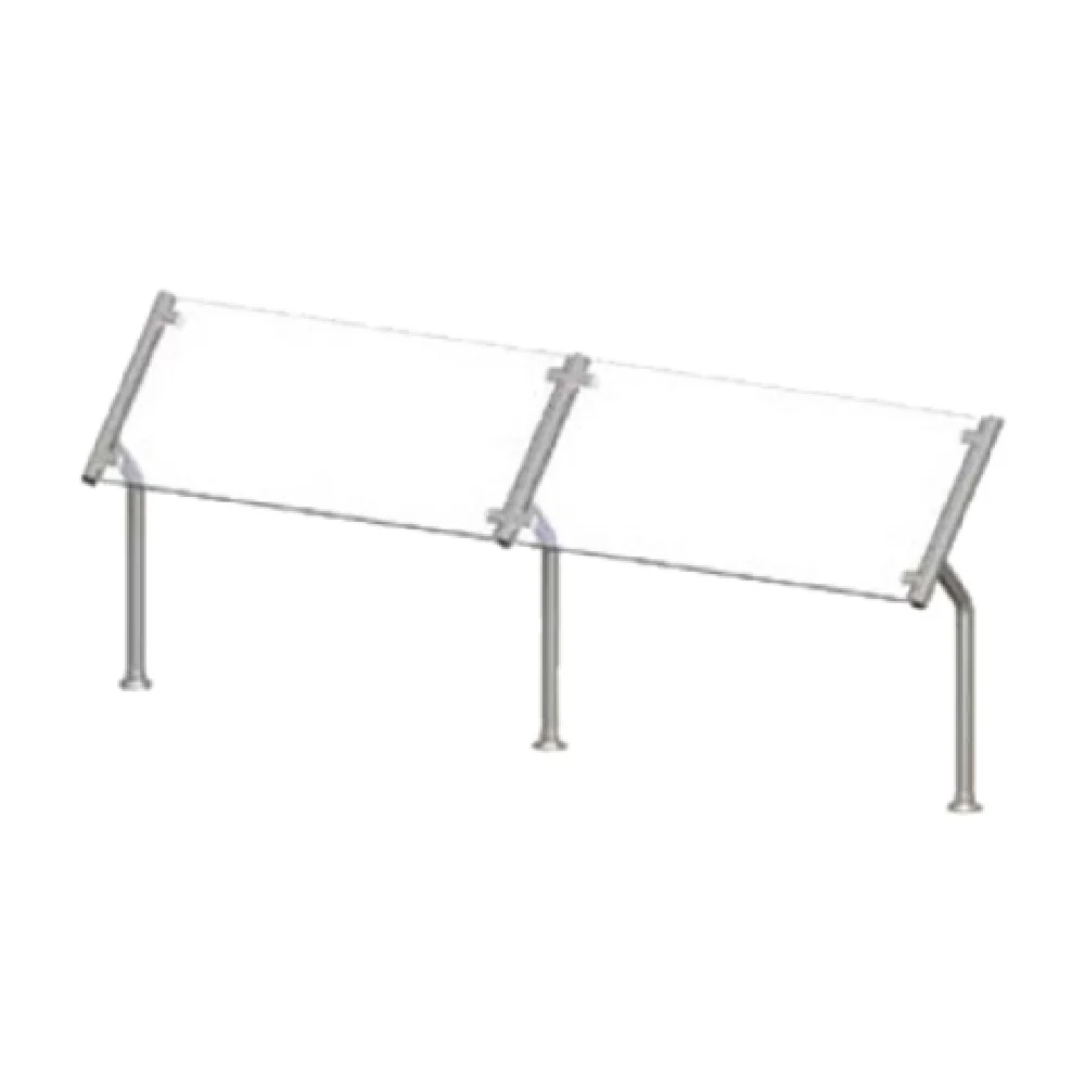 Vollrath N98635 74 to 79 Inch Single-sided Sneeze Guard with Tempered Glass