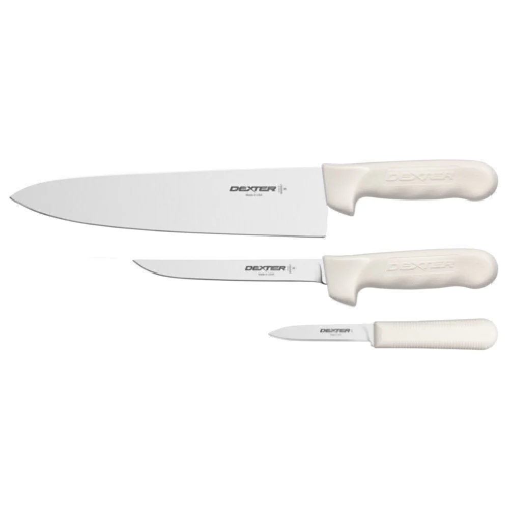 Dexter Russell 3 PC CUTLERY SET 8 Inch Knife Set High Carbon Stainless Steel Dexter Russell 3 PC CUTLERY SET 8 Inch Knife Set High Carbon Stainless Steel