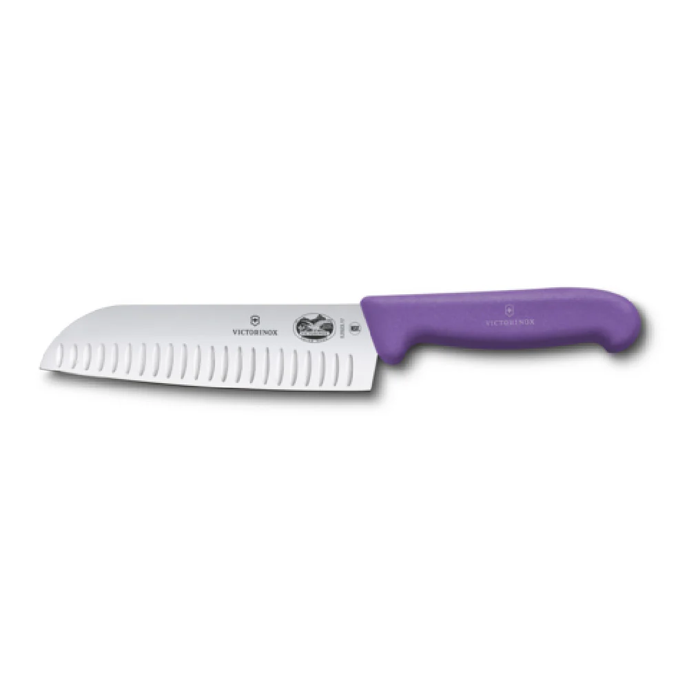 Victorinox 5.2525.17 7 Inch 1-1/2 Inch Width Santoku Knife Purple Fibrox Handle