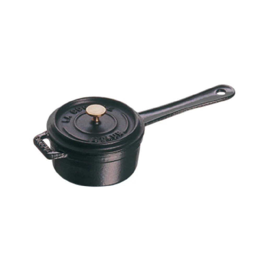 Zwilling 1241025 0.25 Quart Mini Sauce Pan with Lid Enameled Cast Iron Black Matte