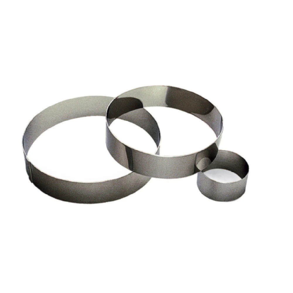 Louis Tellier 865090 10.23 Inch Round Pastry Ring Stainless Steel with Mousse