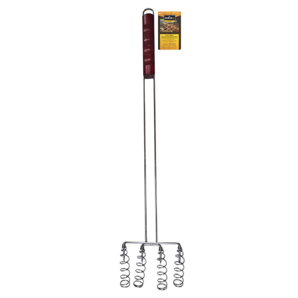 Chef Master 08602YFS Length 18 Inch Metal Skewers with Coils Secure Four Hot Dogs Chef Master 08602YFS Length 18 Inch Metal Skewers with Coils Secure Four Hot Dogs