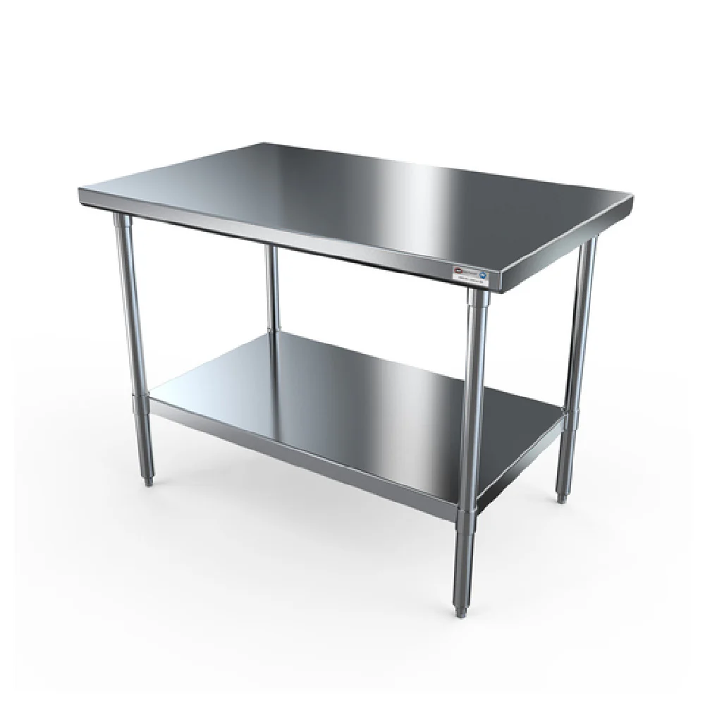 NBR Equipment TS-6024 60 Inch Premium Work Table with Adjustable Undershelf Stainless Steel
