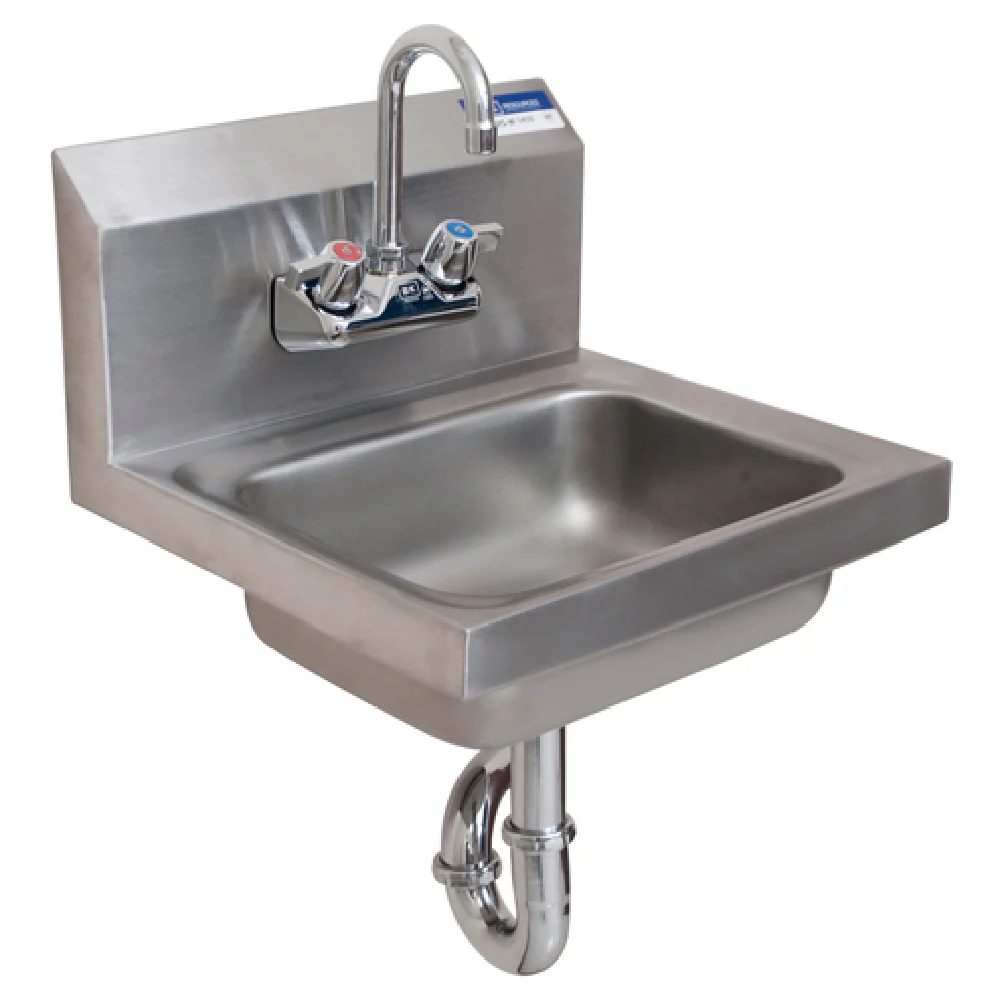 BK Resources BKHS-W-1410-PT-G 14 Inch Hand Sink with 304 Stainless Steel
