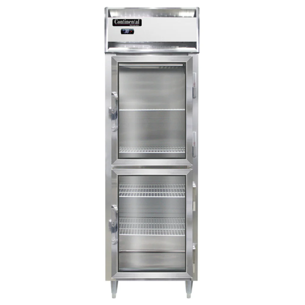 Continental Refrigerator D1RNSSGDHD 26 Inch Reach-in Refrigerator One-section Stainless Steel with Half-height Glass Door Continental Refrigerator D1RNSSGDHD 26 Inch Reach-in Refrigerator One-section Stainless Steel with Half-height Glass Door