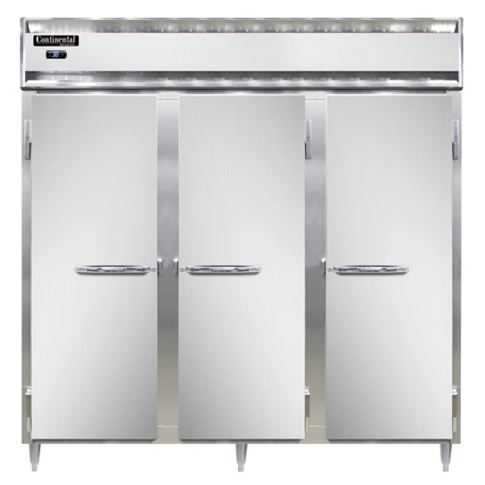 Continental Refrigerator D3RNSS 78 Inch Reach-in Three-section Refrigerator Stainless Steel and All Stainless Steel Interior