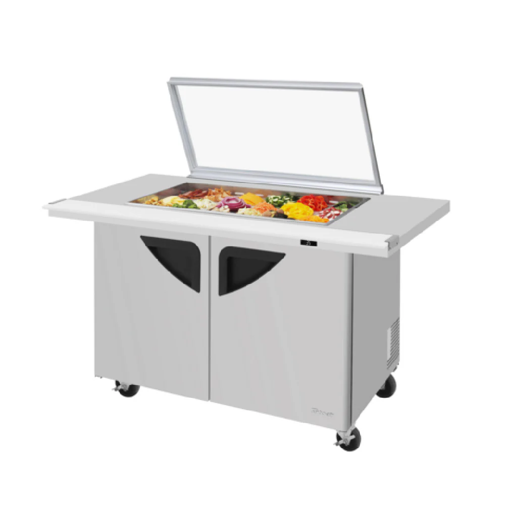 Turbo Air TST-48SD-18-E-N-GL 72 Inch Super Deluxe Refrigerated Counter with Glass Lid