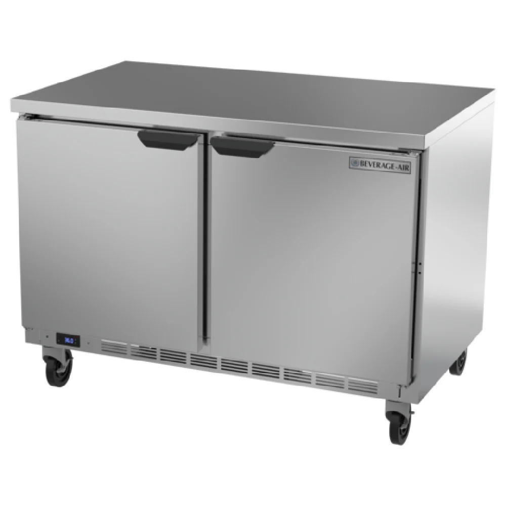 Beverage Air WTR48AHC-FLT 48 Inch Worktop Refrigerator 11.82 cu ft Two Section Stainless Steel Beverage Air WTR48AHC-FLT 48 Inch Worktop Refrigerator 11.82 cu ft Two Section Stainless Steel
