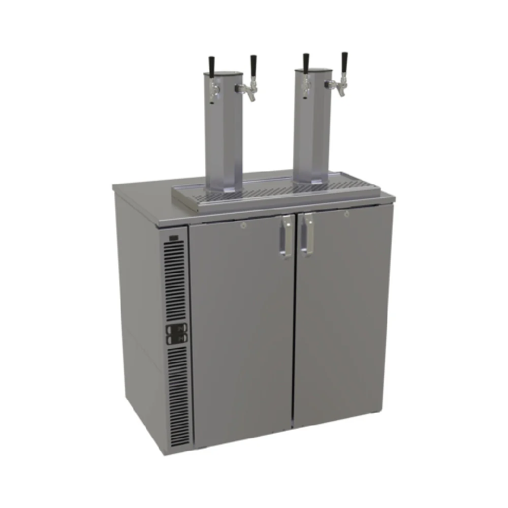 Glastender C2SB36-WD 36 Inch Draft Wine Dispensing Cooler Bar Profile Stainless Steel and Bright White LED