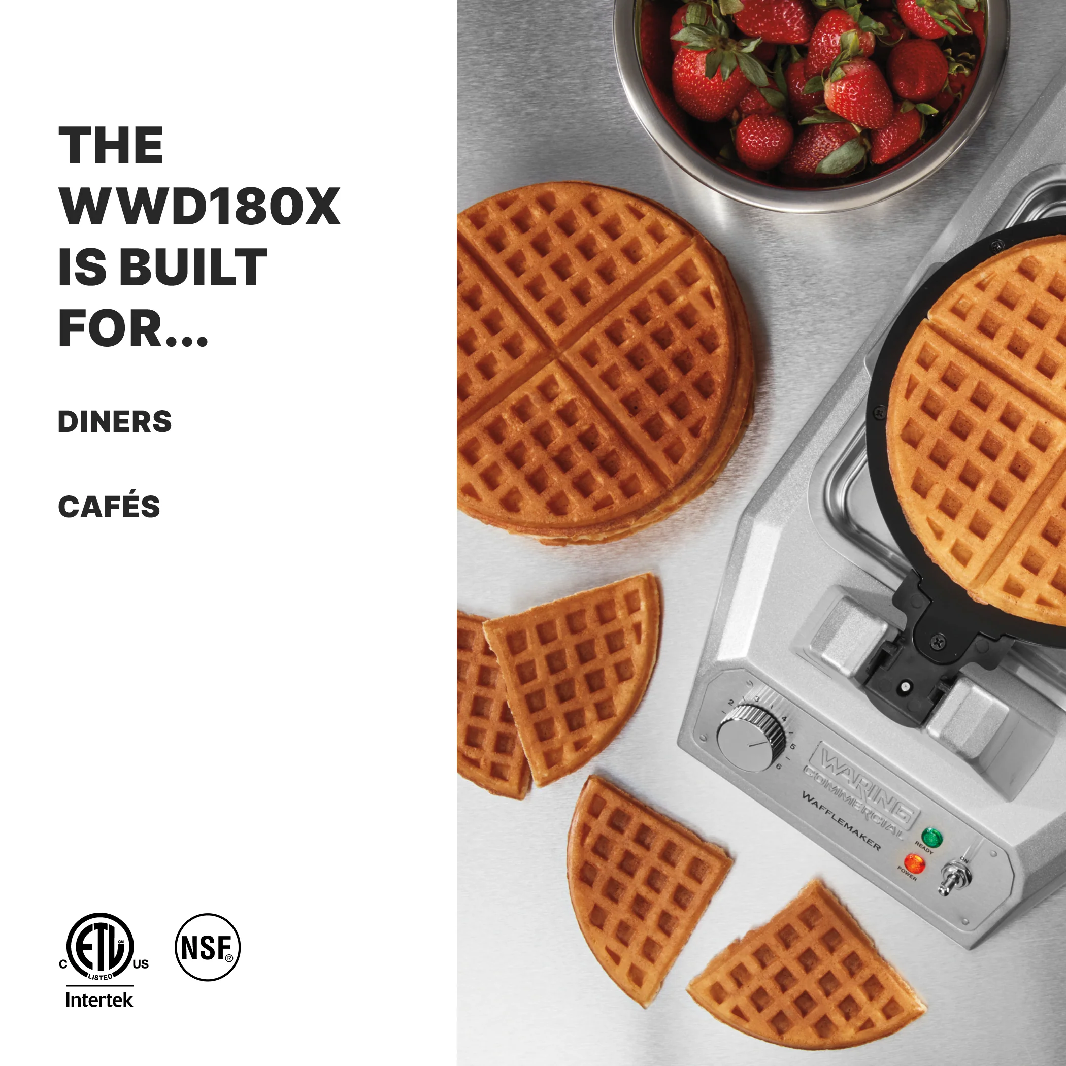 Waring WWD180E 13 Inch Classic Waffle Maker with Measuring Cup and Drip Tray Waring WWD180E 13 Inch Classic Waffle Maker with Measuring Cup and Drip Tray