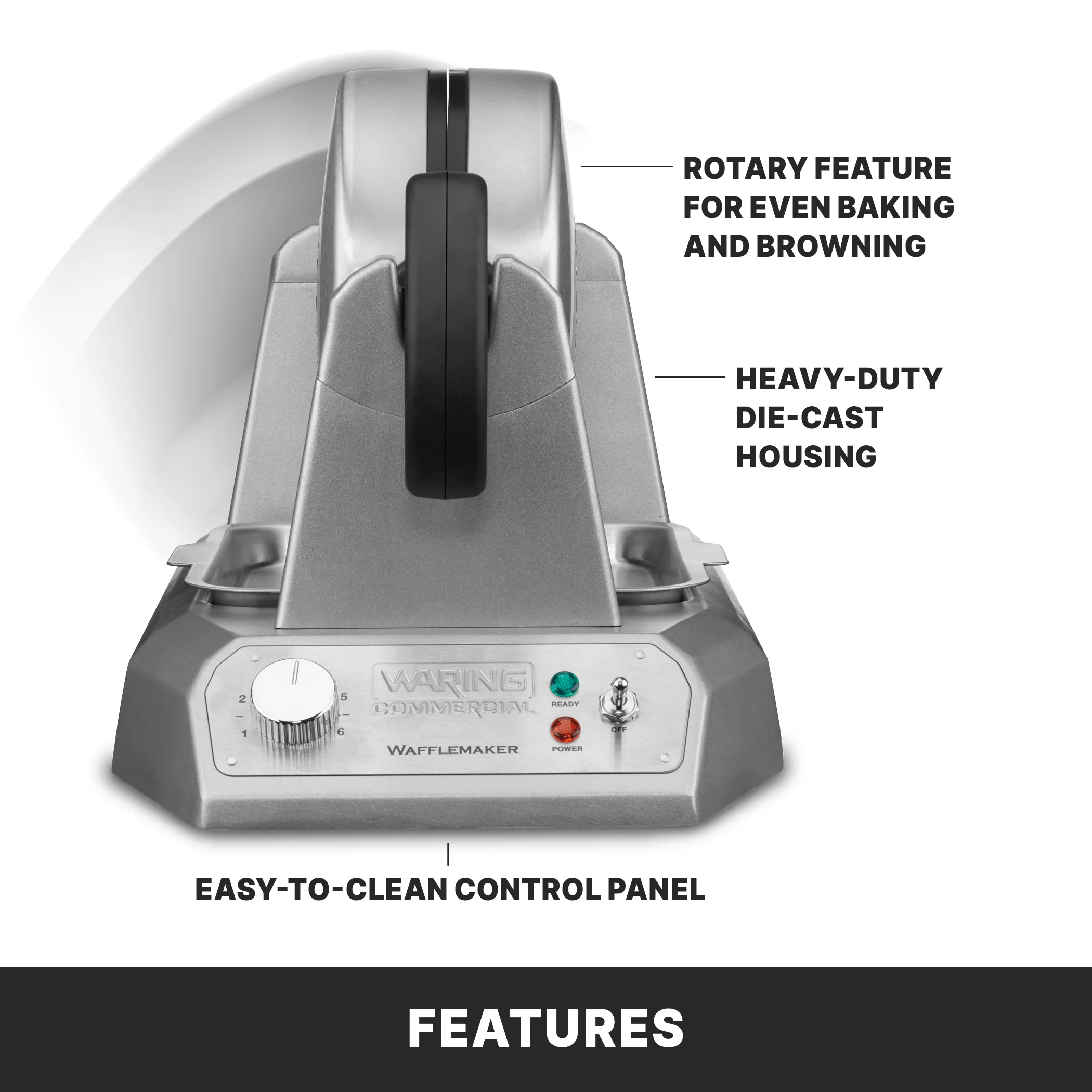 Waring WWD180E 13 Inch Classic Waffle Maker with Measuring Cup and Drip Tray Waring WWD180E 13 Inch Classic Waffle Maker with Measuring Cup and Drip Tray