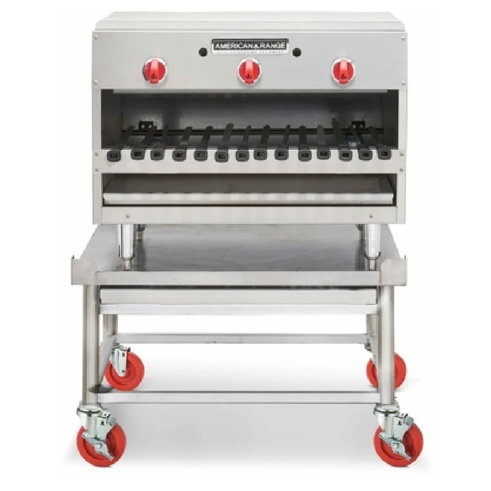 American Range AROB-48_LP 48 Inch Gas Brazilian Infrared Broiler with 4 Burners 115000 BTU