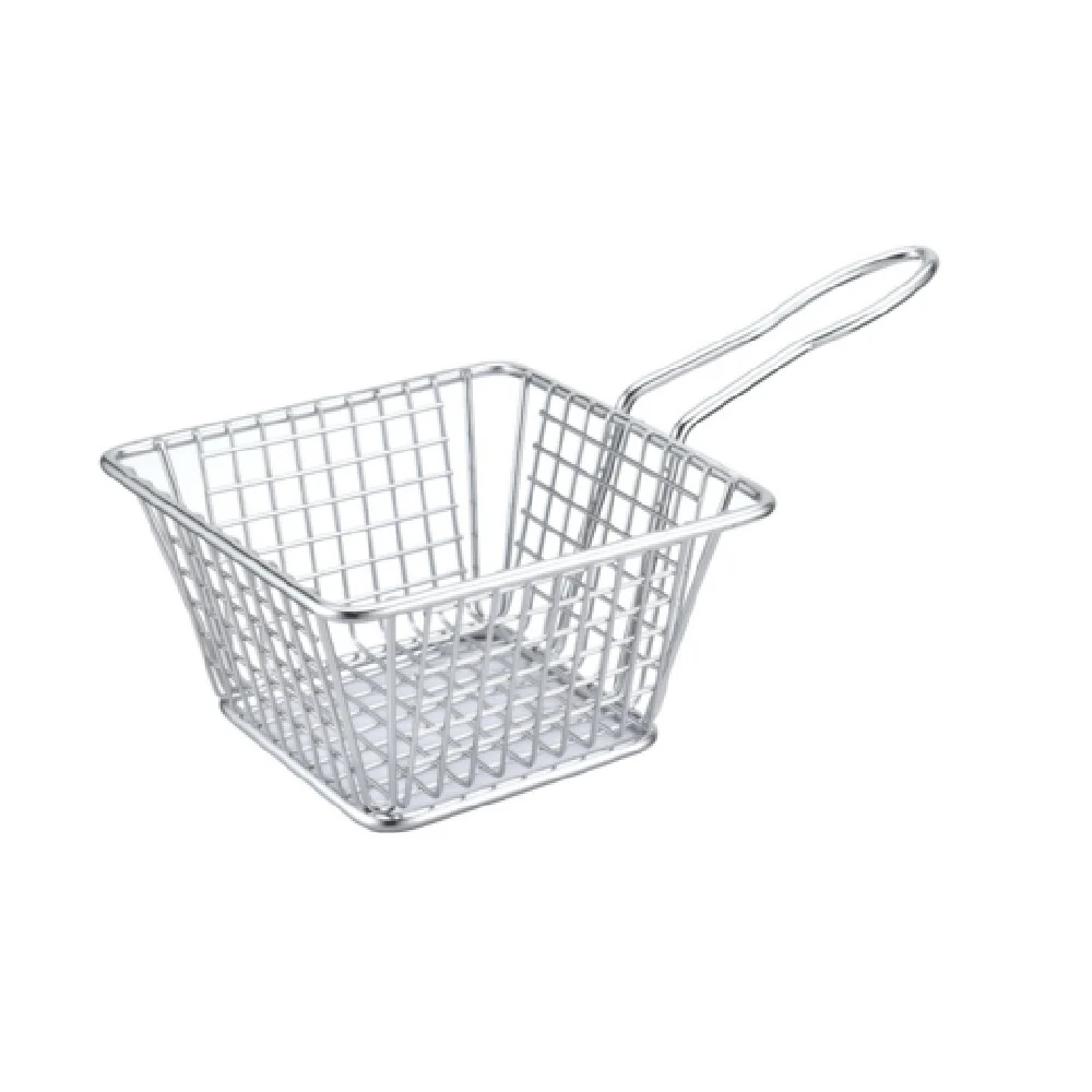 CAC China SMFB-5 5 Inch Mini Fry Basket Square with Handles Stainless Steel CAC China SMFB-5 5 Inch Mini Fry Basket Square with Handles Stainless Steel