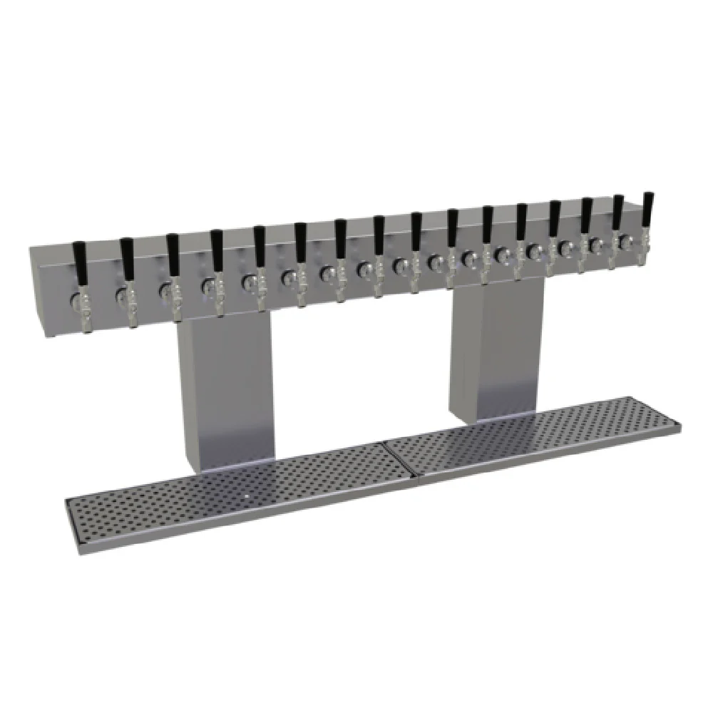 Glastender BRT-16-SSR 50 Inch Glycol Cooled Draft Beer Dispensing Tower Stainless Steel with Drain Pans