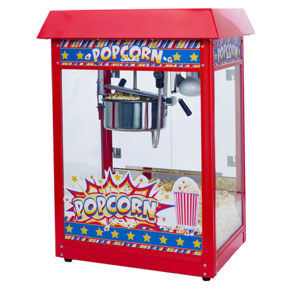 Winco POP-8R 22 Inch Electric Countertop Popcorn Machine with 8 Oz Kettle
