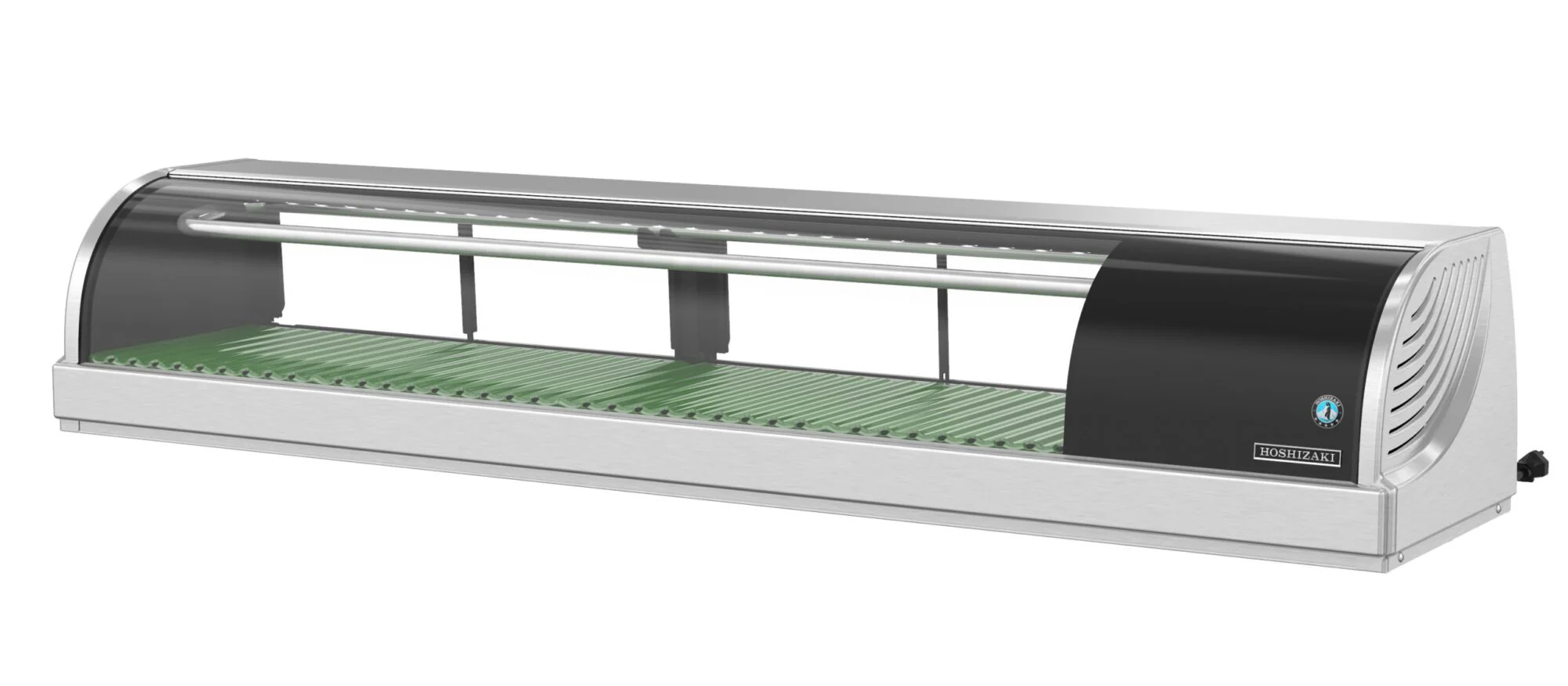 Hoshizaki HNC-150BA-R-SLH 59 Inch Refrigerated Display Sushi Case with Front Curved Glass and Four Sliding Doors