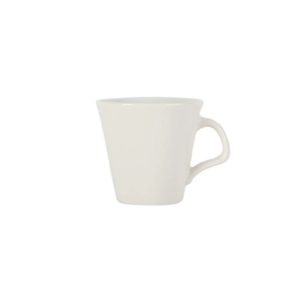 Tuxton WEF-082 8-1/4 Oz Ceramic Round Tall Cup Lead-Free Dishwasher Safe