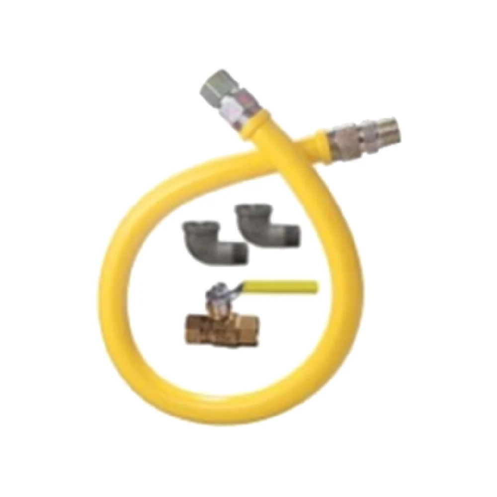 Dormont 1675NPKIT60 3/4 Inch Diameter Gas Connector Kit 60 Inch Length with Full Port Valve and Elbows Dormont 1675NPKIT60 3/4 Inch Diameter Gas Connector Kit 60 Inch Length with Full Port Valve and Elbows