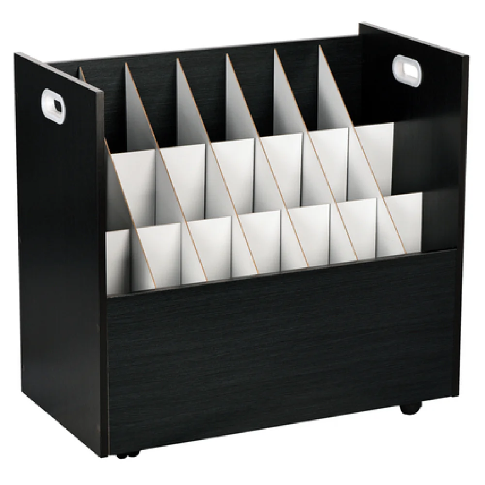 Alpine Industries ADI625-BLK 30 Inch Mobile Blueprint Roll File Black Wood with 21 Slots Alpine Industries ADI625-BLK 30 Inch Mobile Blueprint Roll File Black Wood with 21 Slots
