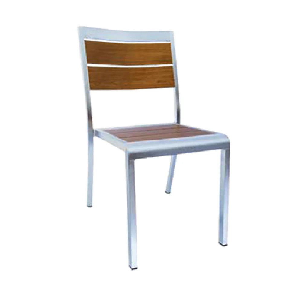 Emuamericas Llc AB1020 18 Inch Sid Stacking Side Chair Aluminum Wood-look
