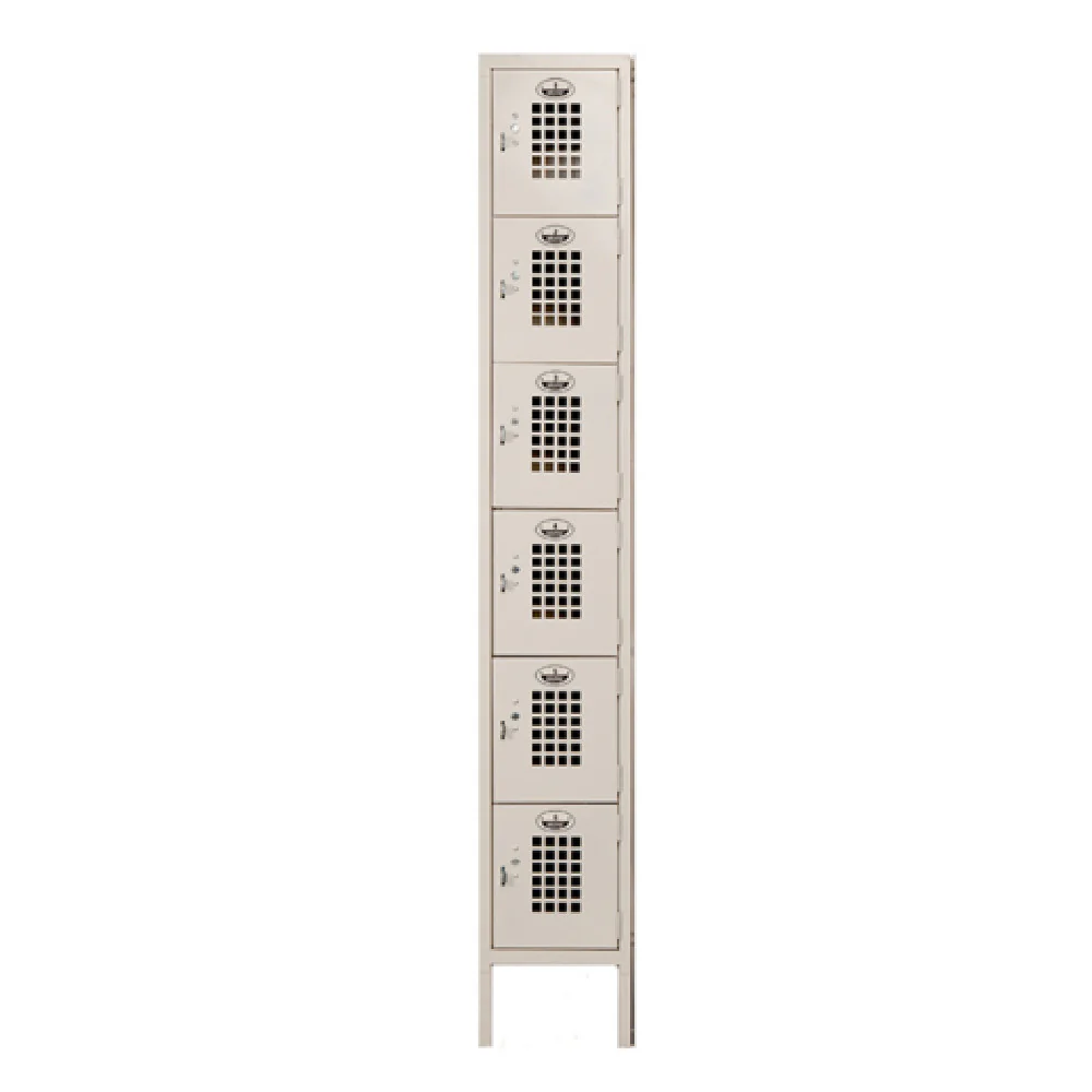 Winholt WL-66-OB 12 Inch 6-Tier Floor Mounted Locker Open Base Beige Steel Winholt WL-66-OB 12 Inch 6-Tier Floor Mounted Locker Open Base Beige Steel