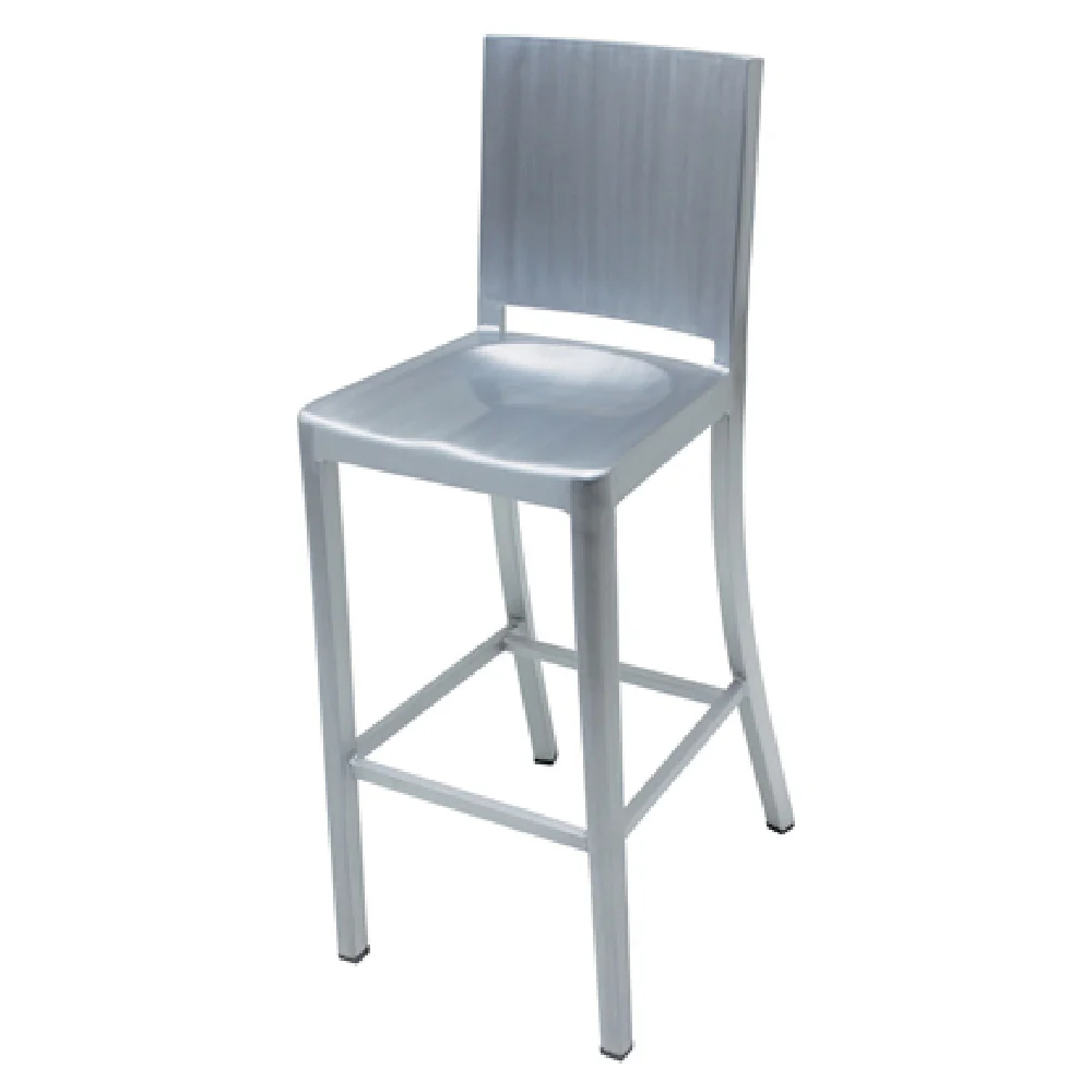 Plantation Prestige Commercial Furniture 8190300-0171 15 Inch Armless Bar Stool Aluminum Brushed Silver Finish for Indoor and Outdoor Use