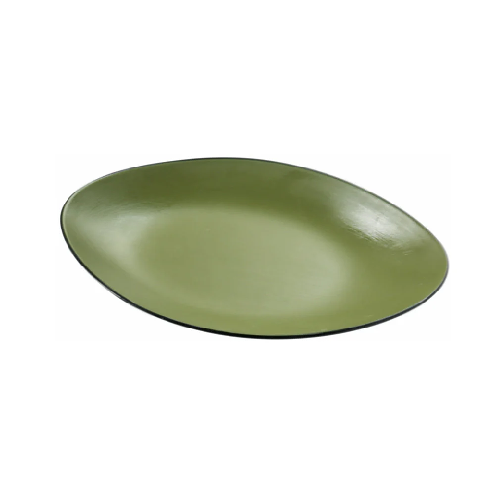 Yanco BM-211GR 11.5 Inch Oval Deep Plate with Birmingham Green Melamine Yanco BM-211GR 11.5 Inch Oval Deep Plate with Birmingham Green Melamine