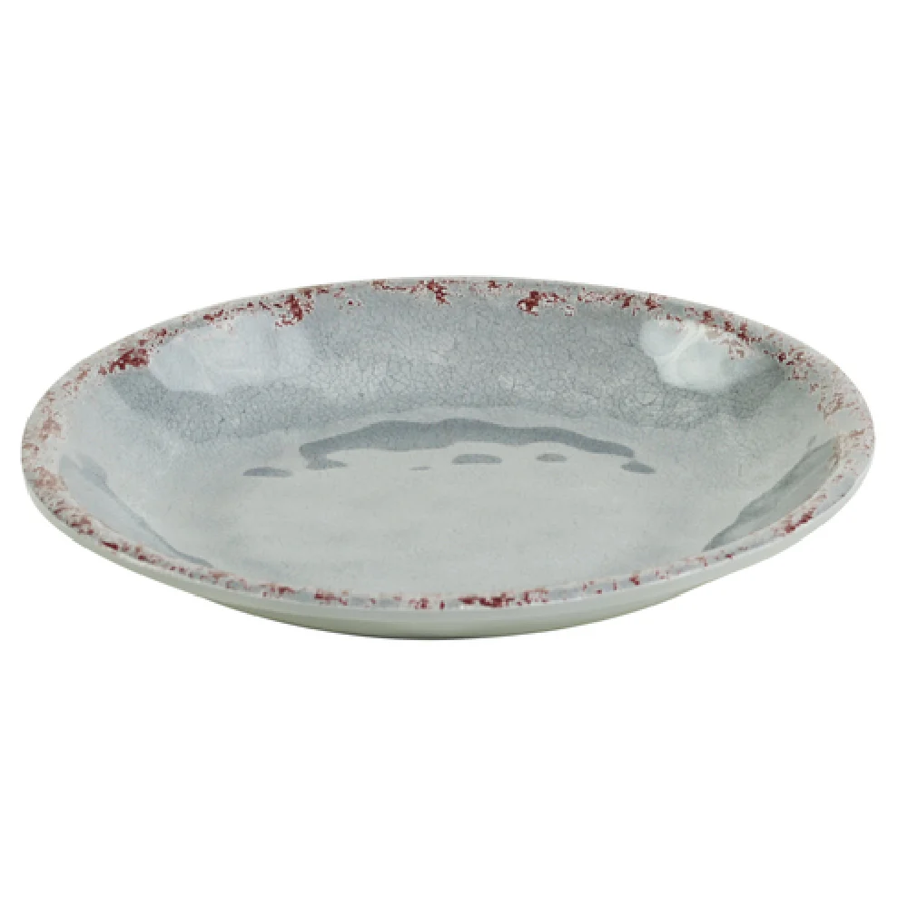 BauscherHepp TGY1635 12 Oz Salad Bowl Distressed Crackle Glaze Melamine Gray
