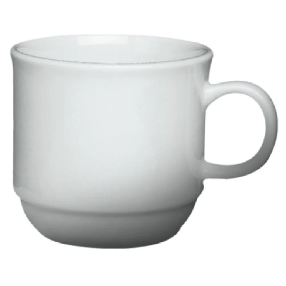 Cameo China 610-60C 5 Oz Cup Stackable Dishwasher Microwave Safe Ceramic White