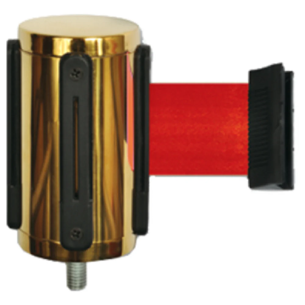 Central Specialties 5523-RED 9-1/2' Red Belt Gold Finish Retractable Belt Head Stainless Steel Central Specialties 5523-RED 9-1/2' Red Belt Gold Finish Retractable Belt Head Stainless Steel