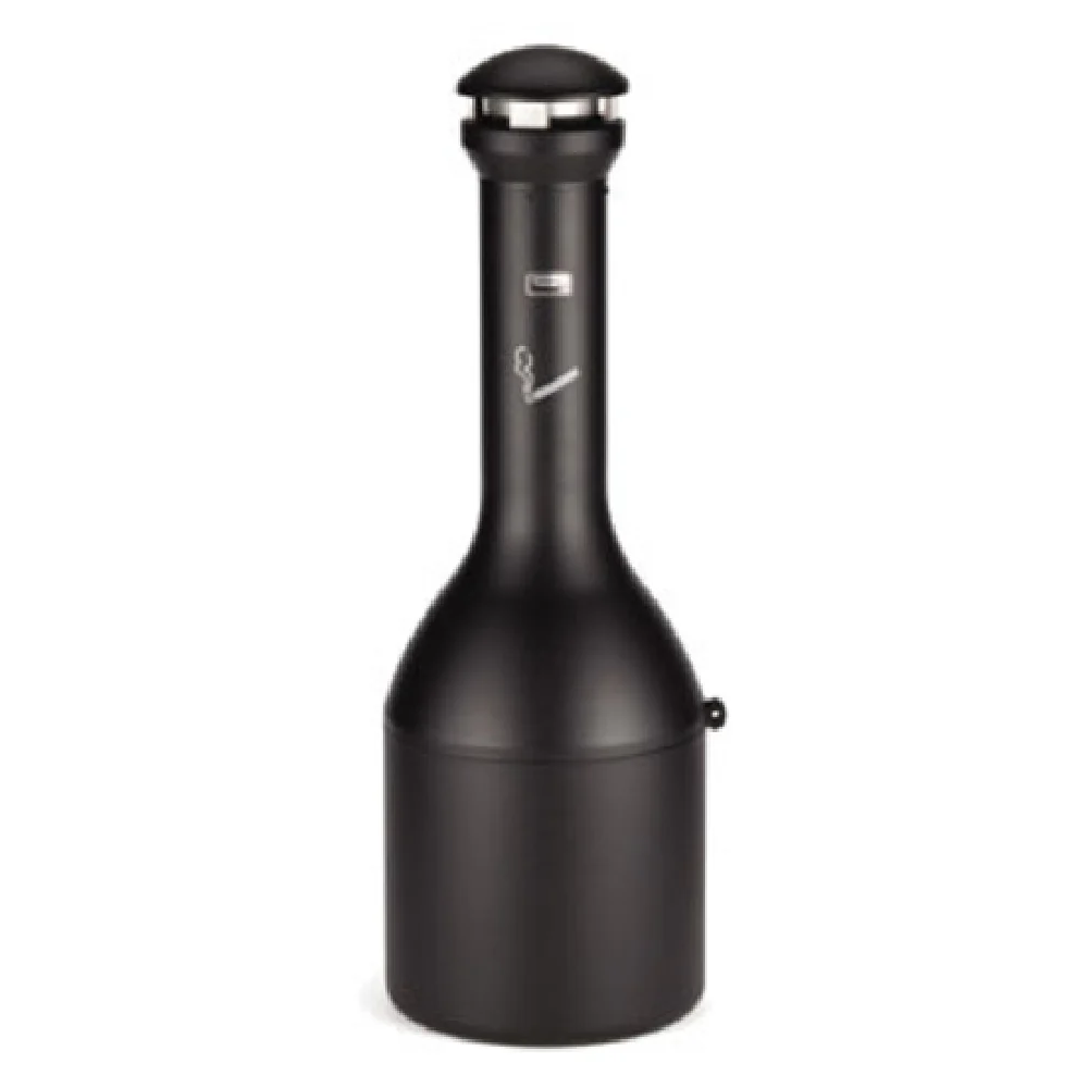 Rubbermaid FG9W3300BLA 13 Inch Steel Black Smoking Receptacle with Weather Resistance