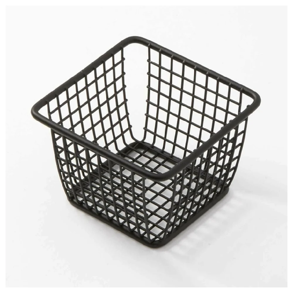 American Metalcraft FBBS44 4 Inch Square Snack Fry Basket with Black Finish Stainless Steel