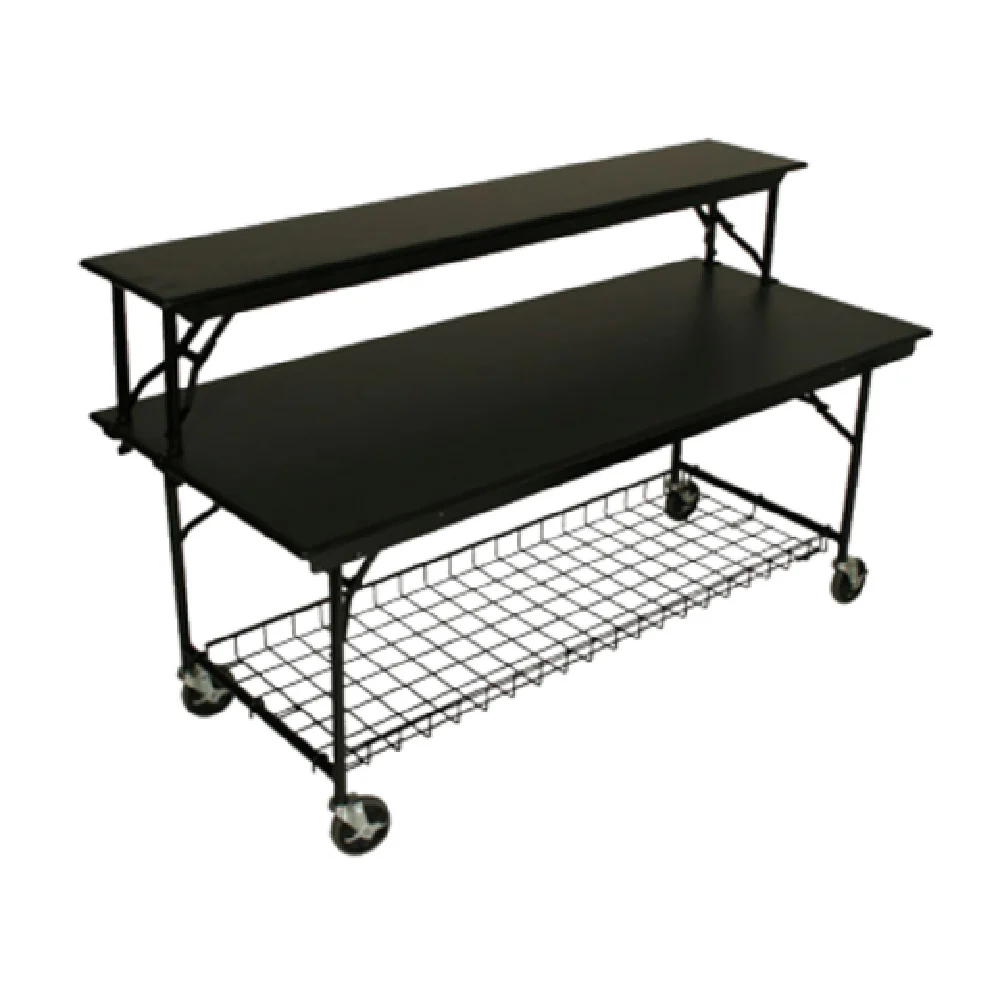 Forbes Industries LS3096-MBR 96 Inch Mobile Buffet Table with Riser Laminate Top