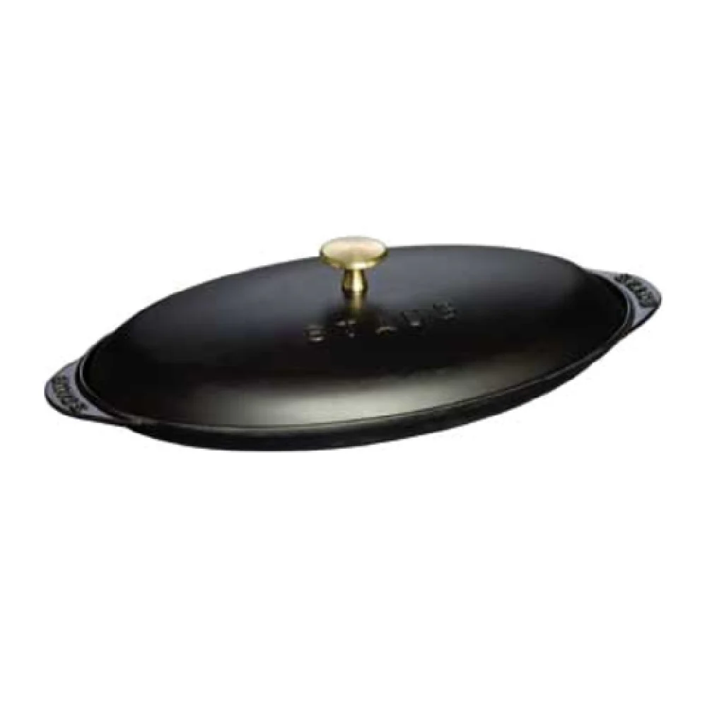 Zwilling 1332125 0.75 Quart Oval Fish Plate with Lid Enameled Cast Iron Black Matte