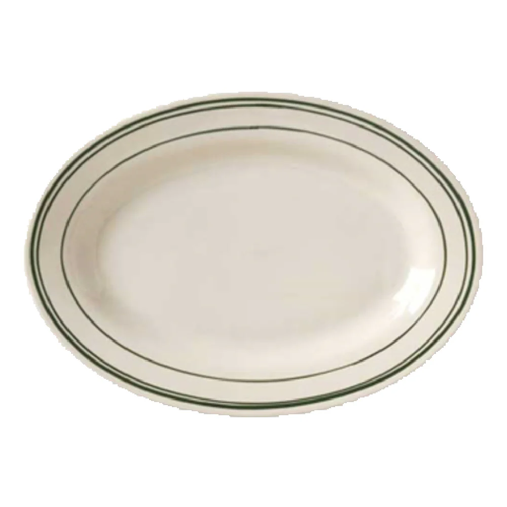 Vertex China DMG-33 7 Inch Wide Rim Platter Vitrified China Oval Case of 3 Dozen