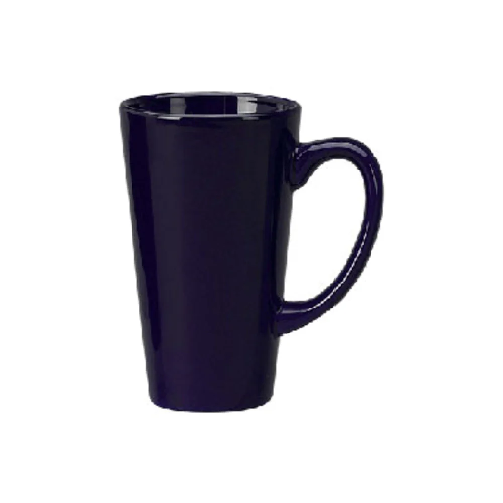 International Tableware 867-04 16 Oz Funnel Cup Round with Handle Ceramic Cobalt Blue