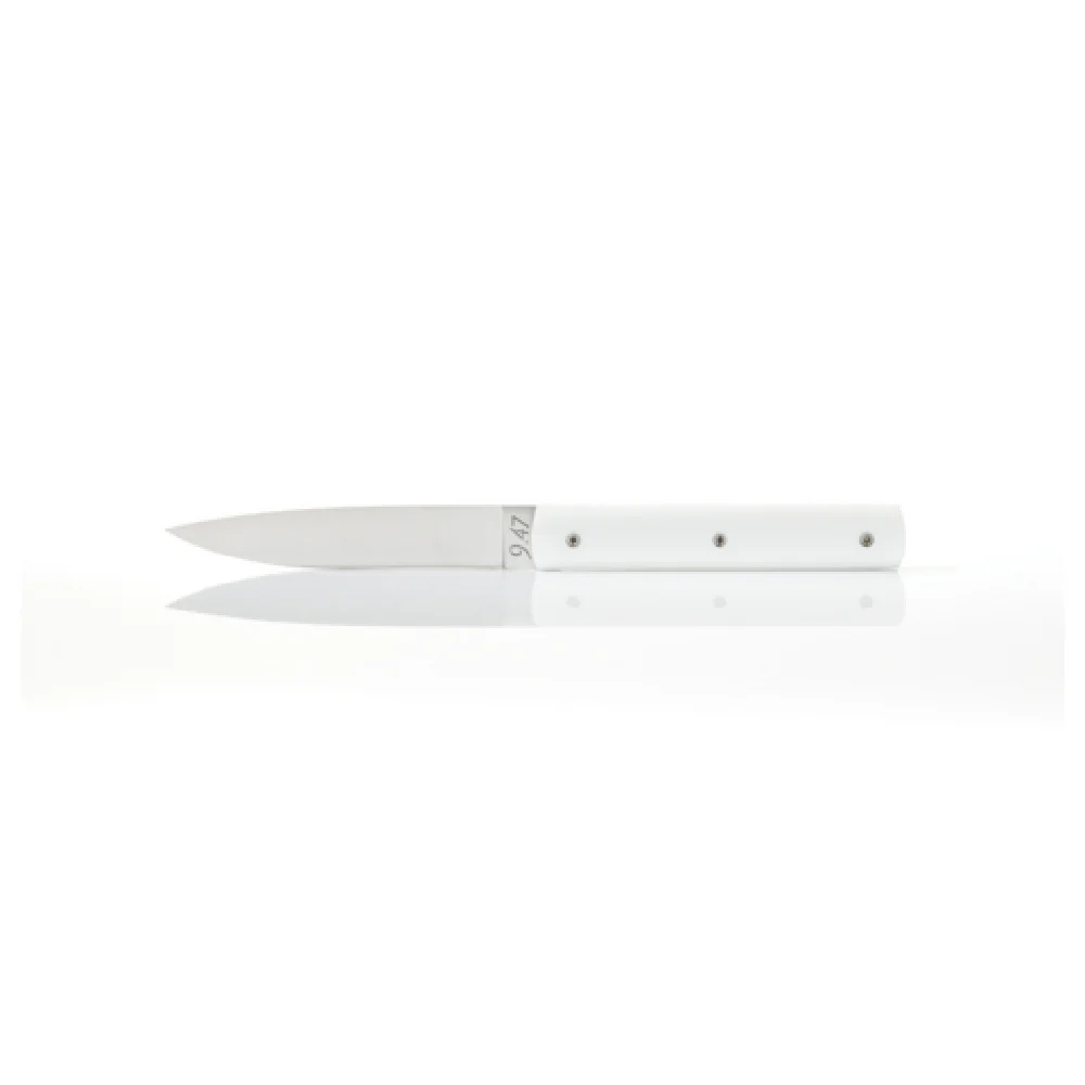 Revol 210947 18/10 Stainless Steel Non Serrated Table Knife White Krion Handle Revol 210947 18/10 Stainless Steel Non Serrated Table Knife White Krion Handle