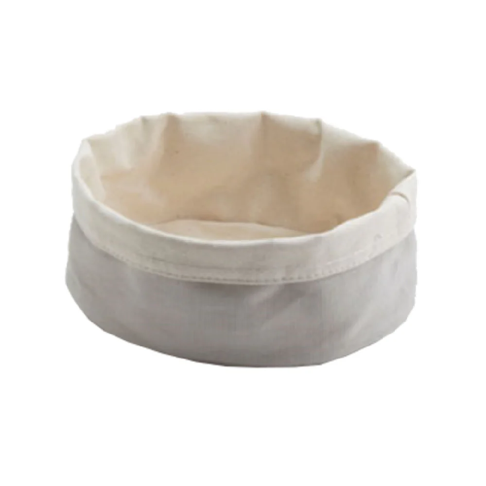 American Metalcraft TV3 6-1/4 Inch Diameter Canvas Bag Round Gray Cream Fabric