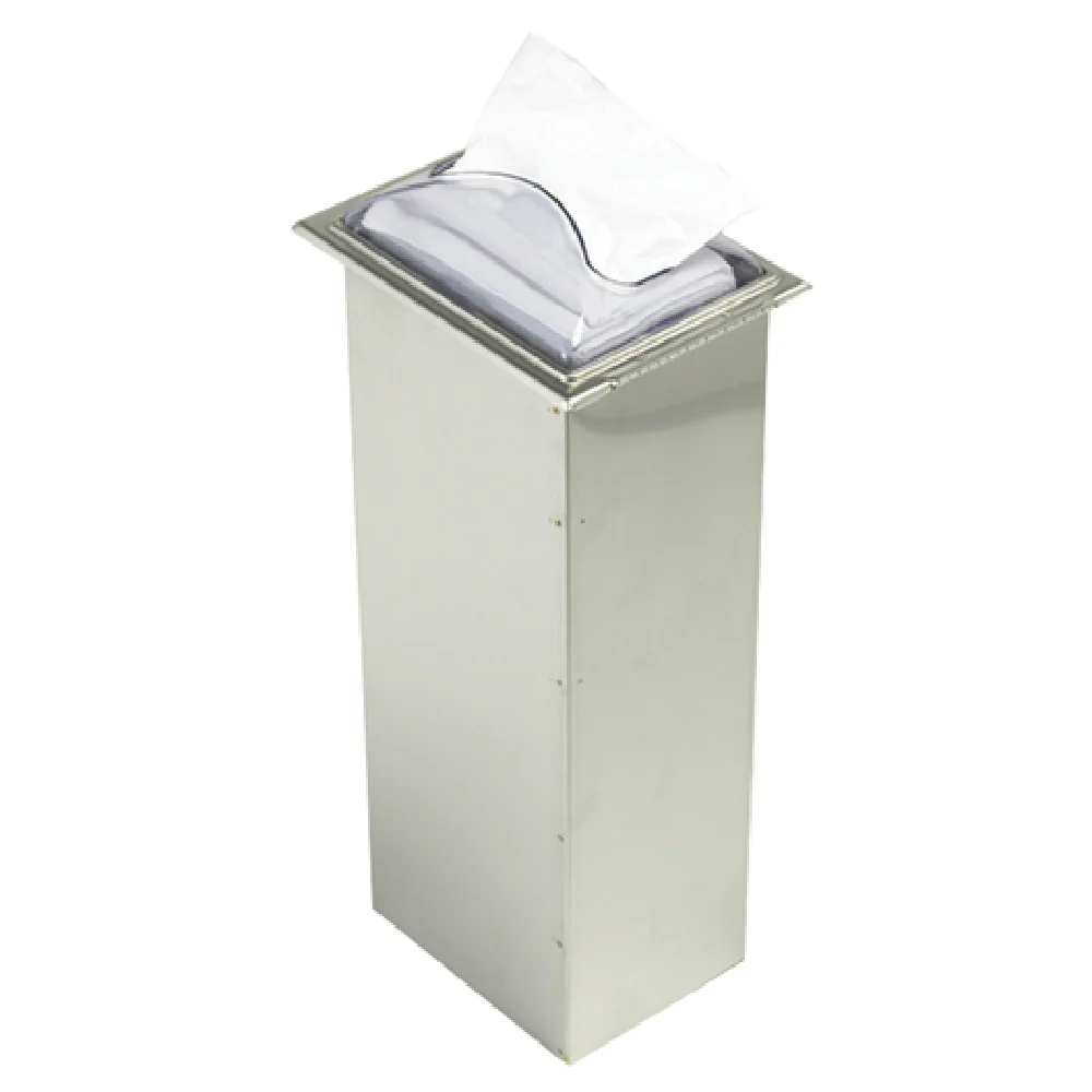 Carlisle H2003CLSS12 7 Inch Countertop Paper Napkin Dispenser Steel Clear Faceplate