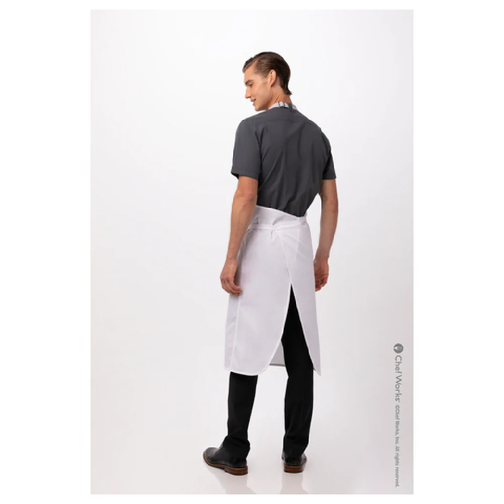Chef Works ACN01WHT0 43Inch Adjustable Chef's Bib Apron with Pocket White PolyCotton Chef Works ACN01WHT0 43Inch Adjustable Chef's Bib Apron with Pocket White PolyCotton