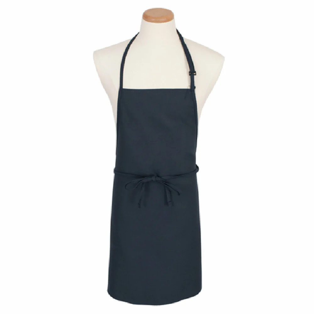 John Ritzenthaler Company NPBIANV 26 Inch Bib Apron Navy Blue Polyester No Pocket